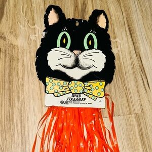 Vintage Retro Halloween Black Cat A-OK Wind Streamer 1989